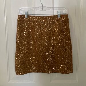 EUC Loft sequin gold skirt